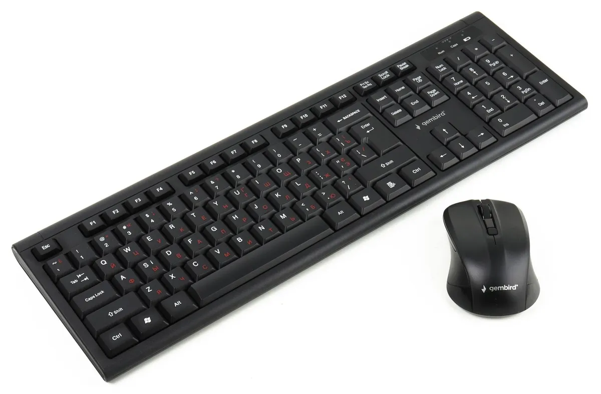 Комплект (клавіатура, миша) бездротовий Gembird KBS-WM-03-UA Black - мініатюра 2