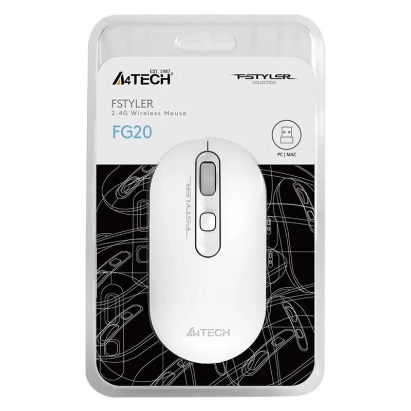 Миша бездротова A4Tech FG20 White - мініатюра 3