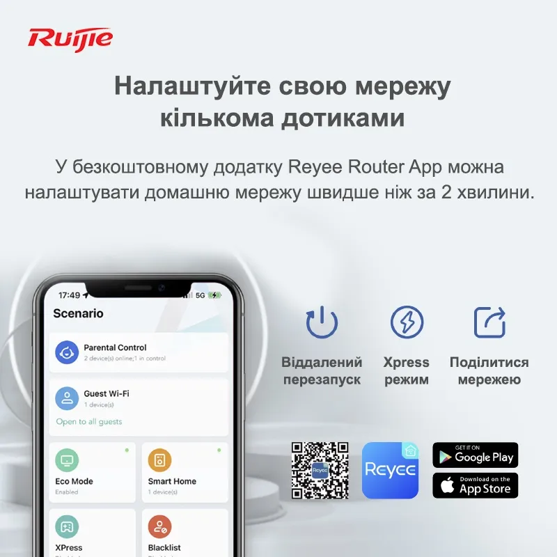 Бездротовий маршрутизатор Ruijie Reyee RG-EW1200G PRO - мініатюра 7