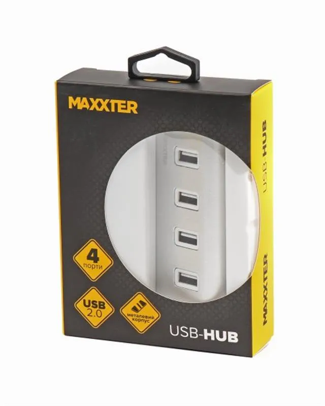 USB-хаб Maxxter 4 ports Silver (HU2A-4P-01) - мініатюра 4