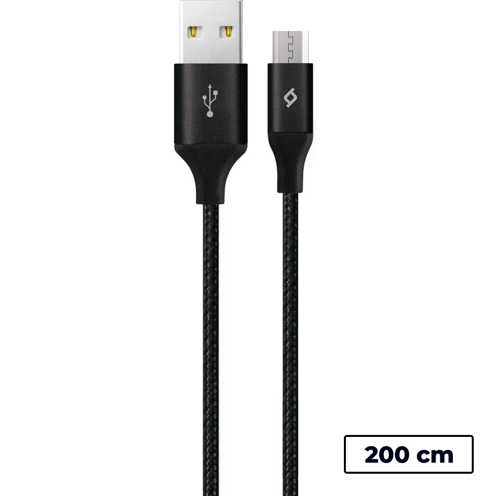 Кабель Ttec USB - мicro USB (M/M),  AlumiCable XL, 2 м, Black (2DK21S)  - зображення 1