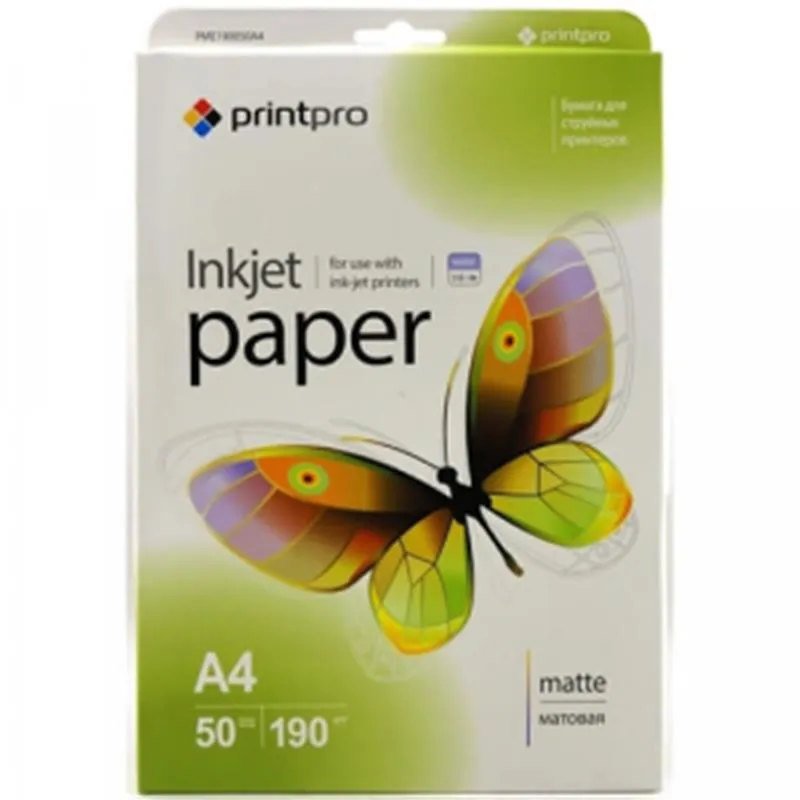 Фотопапiр PrintPro матовий 190г/м2 A4 50арк. (PME190050A4) - зображення 1
