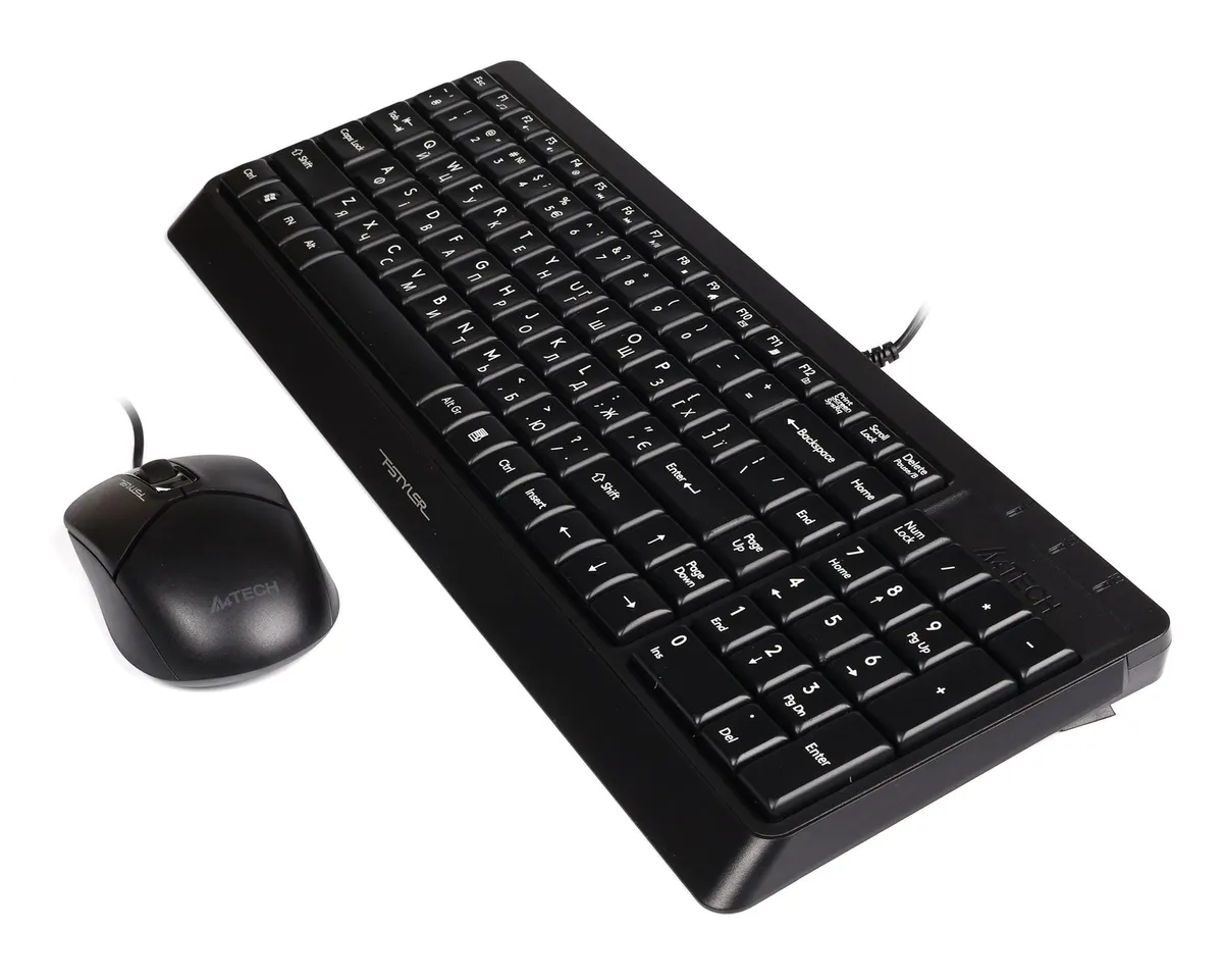 Комплект (клавіатура, миша) A4Tech F1512 Black - мініатюра 2