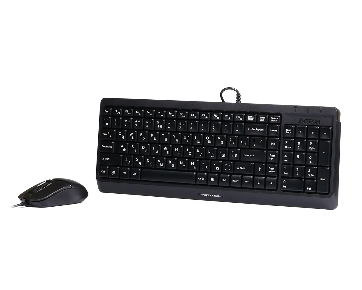 Комплект (клавіатура, миша) A4Tech F1512 Black - мініатюра 4