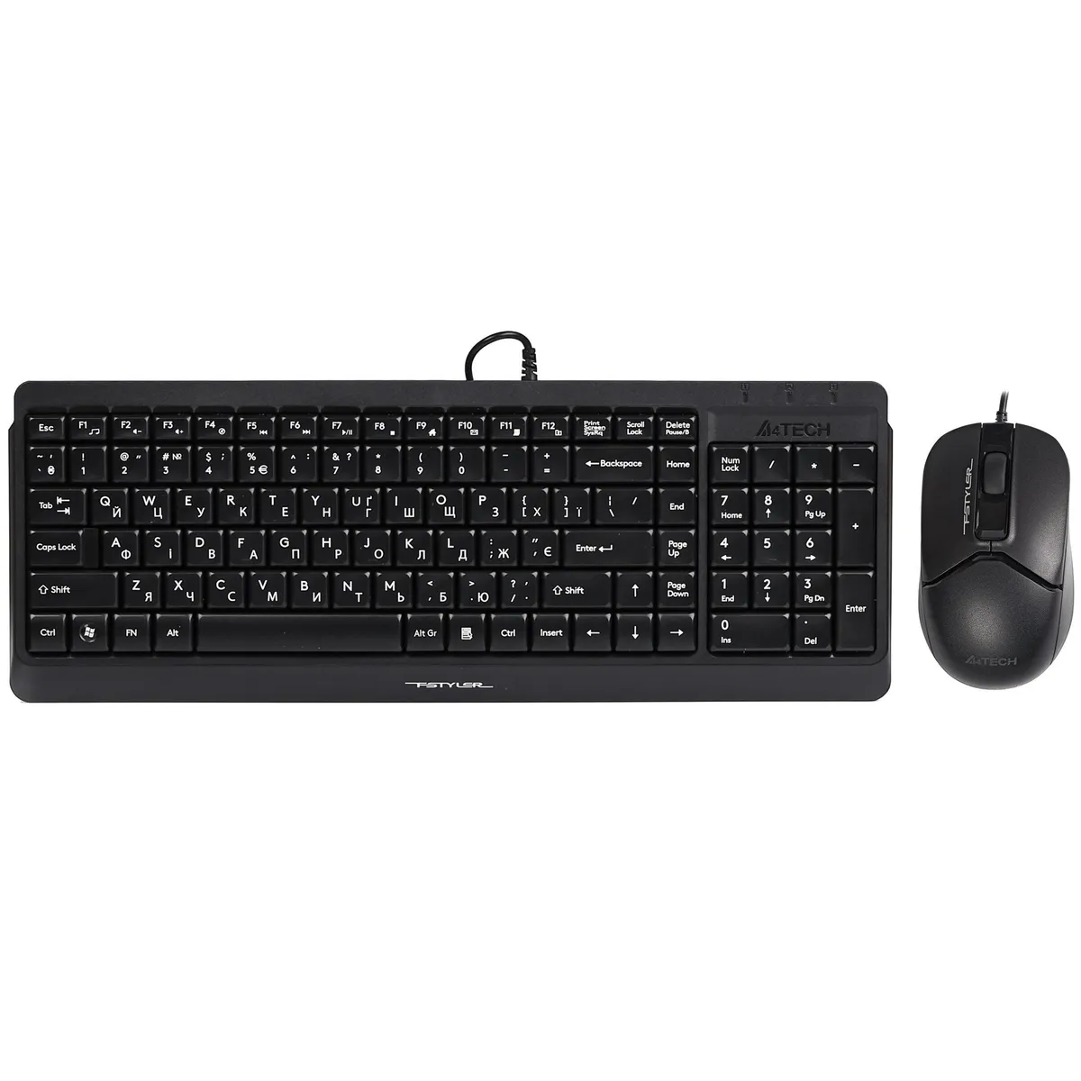 Комплект (клавіатура, миша) A4Tech F1512 Black - мініатюра 8