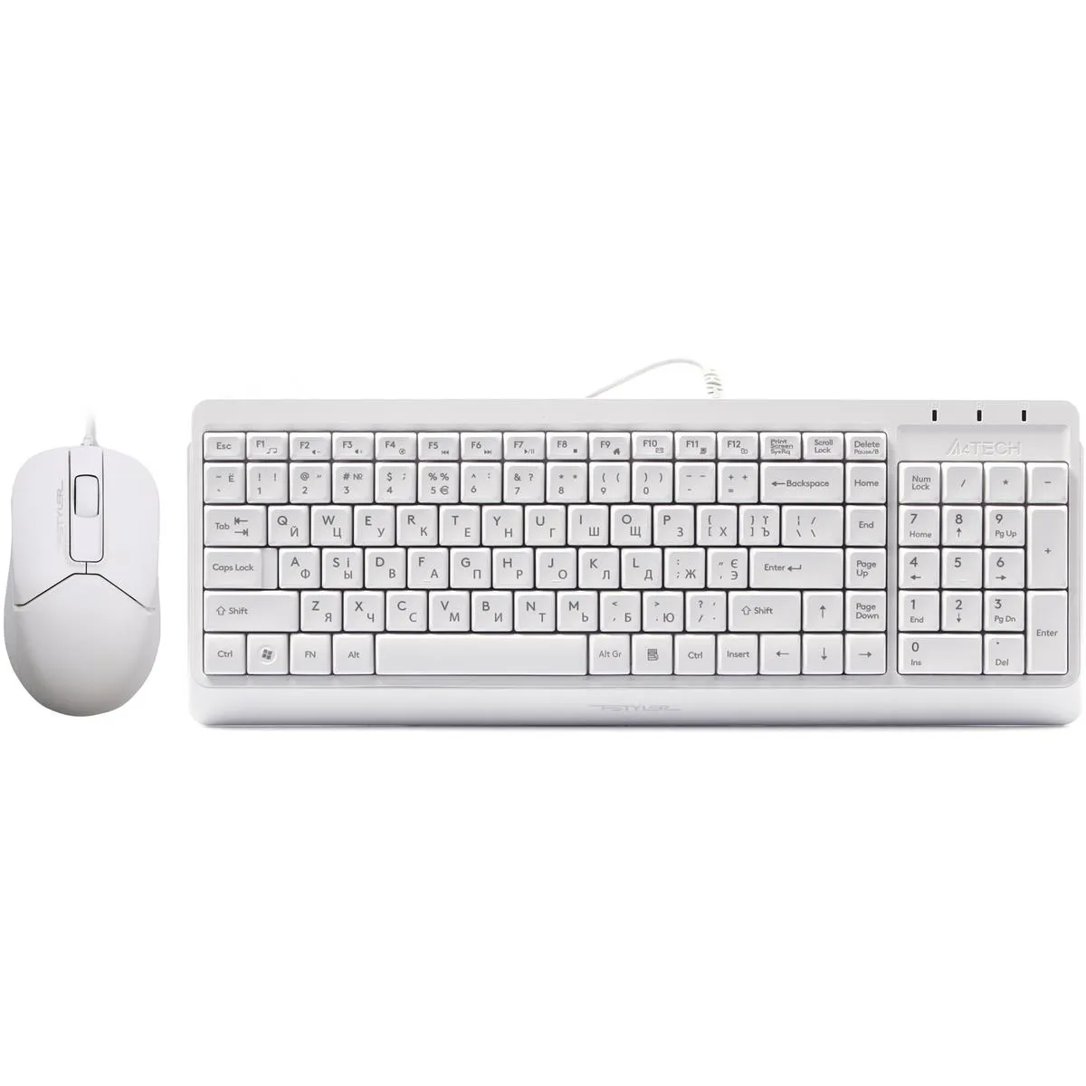 Комплект (клавіатура, миша) A4Tech F1512 White - зображення 1