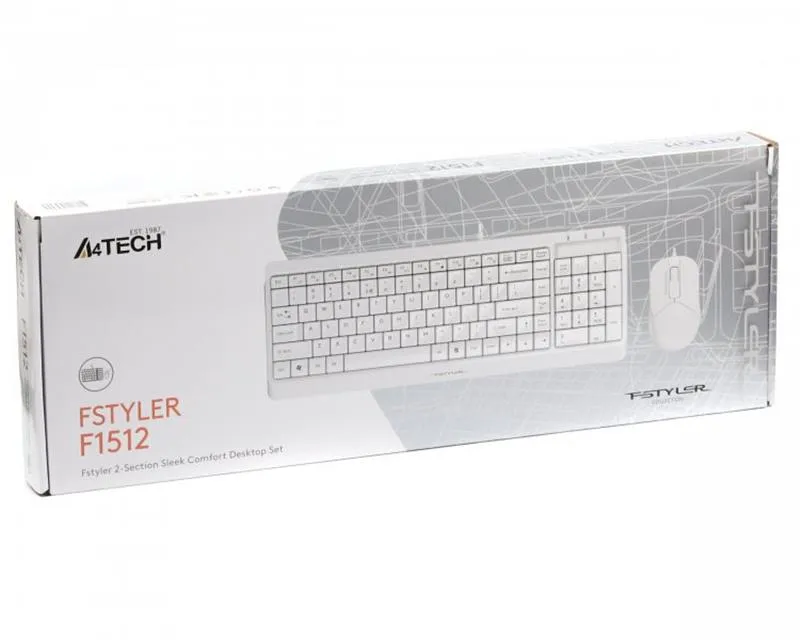 Комплект (клавіатура, миша) A4Tech F1512 White - мініатюра 5