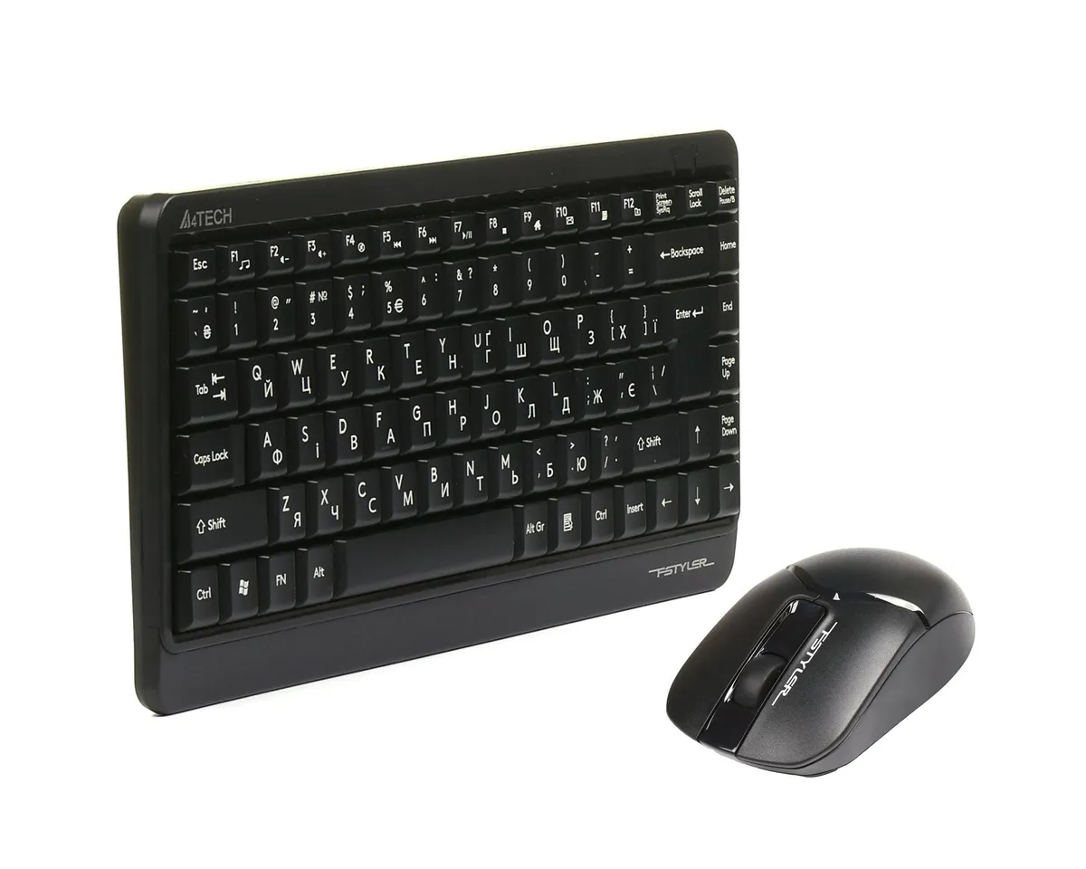 Комплект (клавіатура, миша) бездротовий A4Tech FG1112 Black - мініатюра 2