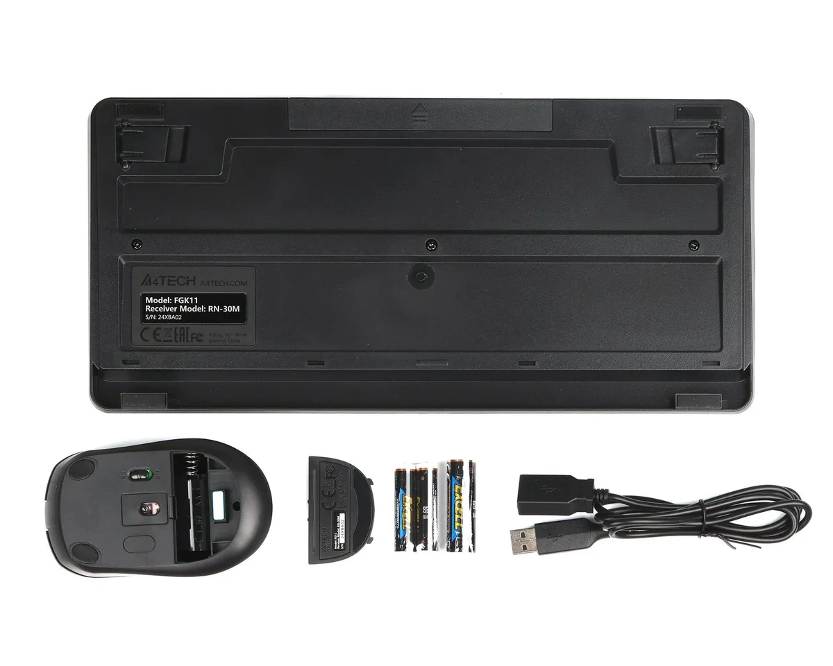 Комплект (клавіатура, миша) бездротовий A4Tech FG1112 Black - мініатюра 3