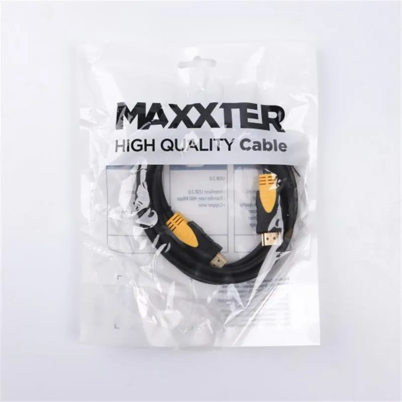 Maxxter HDMI - HDMI V 1.4 (M/M), 1 м, чорний (VP-HDMI-1M) пакет - мініатюра 2