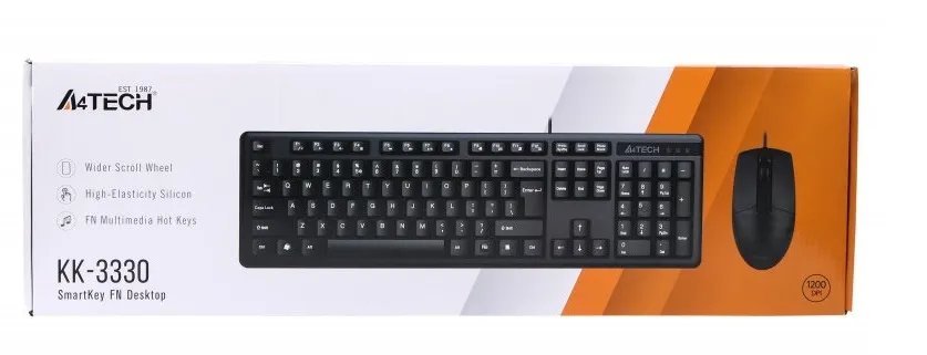 Комплект (клавіатура, миша) A4-Tech KK-3330 Black USB - мініатюра 2