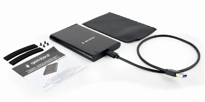 Зовнішня кишеня Gembird SATA HDD 2.5", USB 3.1, алюміній, Black (EE2-U3S-6) - мініатюра 5