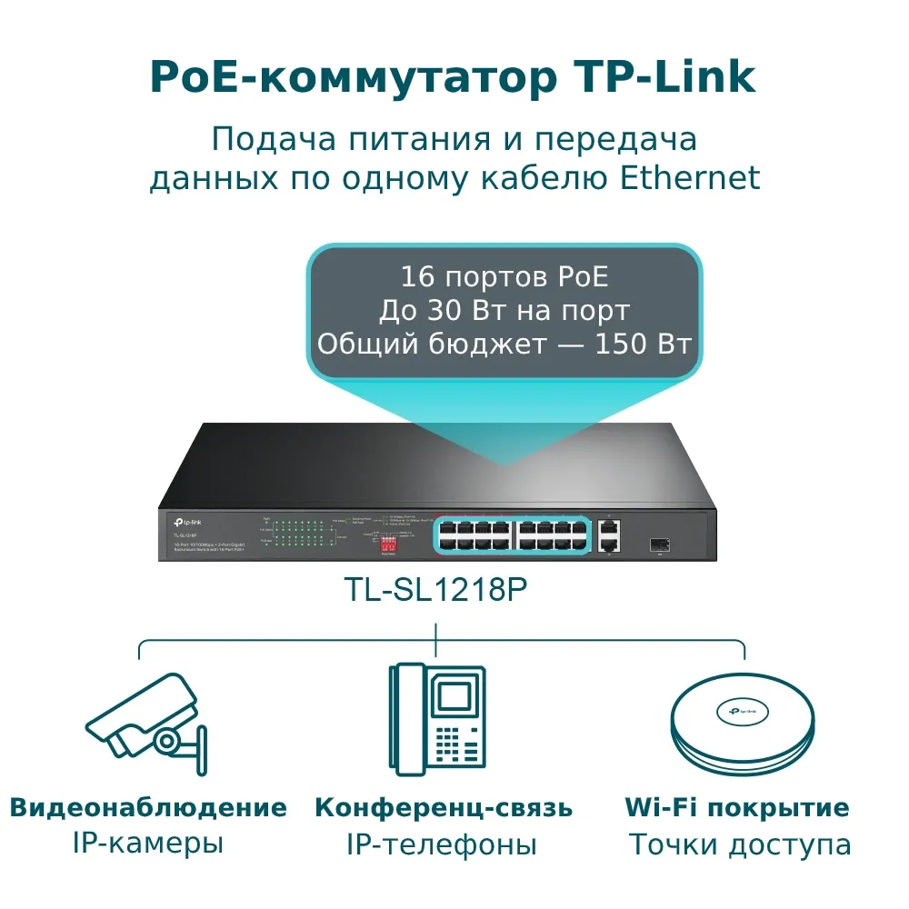 Комутатор TP-Link TL-SL1218P - мініатюра 4