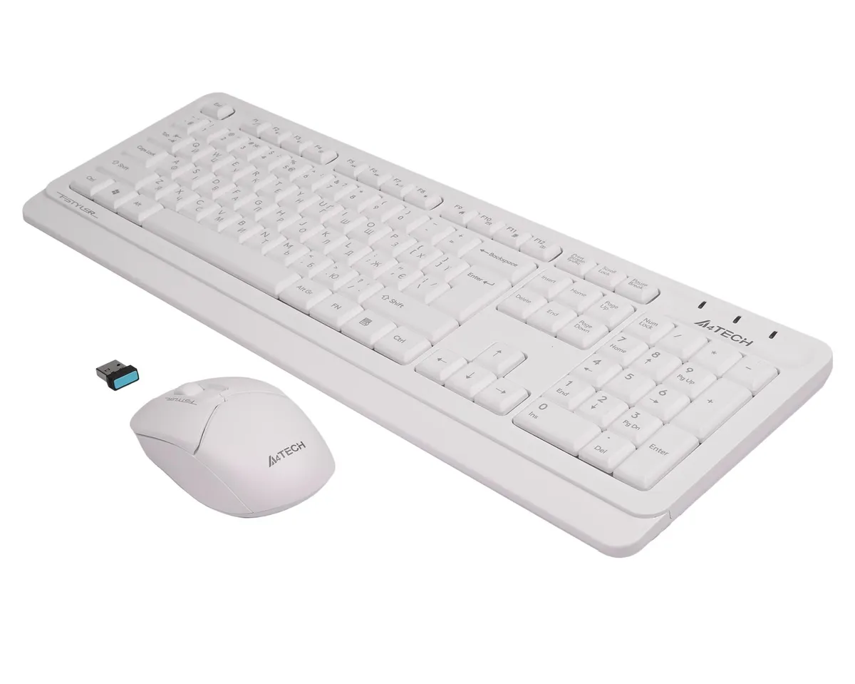 Комплект (клавіатура, миша) бездротовий A4Tech FG1012 White - мініатюра 2