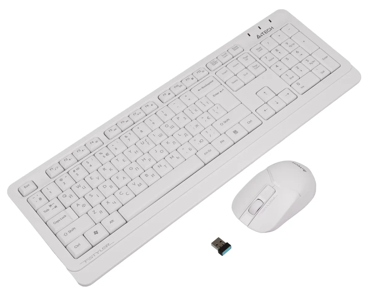 Комплект (клавіатура, миша) бездротовий A4Tech FG1012 White - мініатюра 3