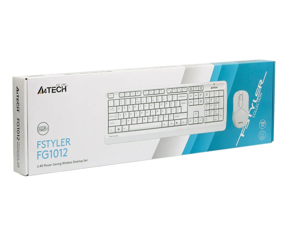 Комплект (клавіатура, миша) бездротовий A4Tech FG1012 White - мініатюра 4