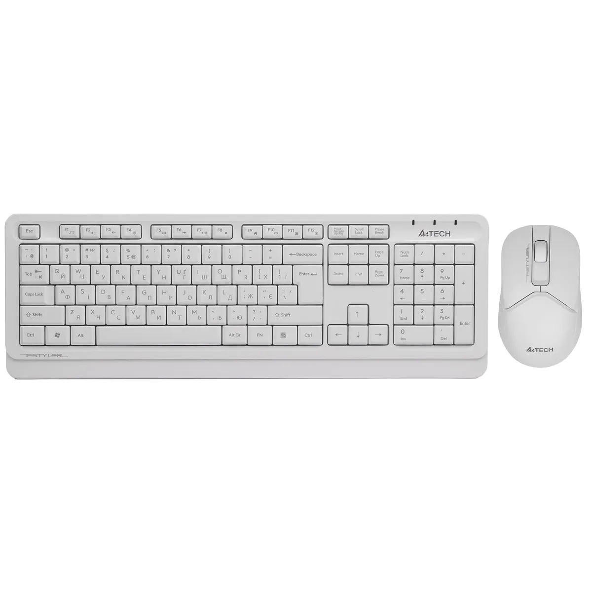 Комплект (клавіатура, миша) бездротовий A4Tech FG1012 White - мініатюра 6