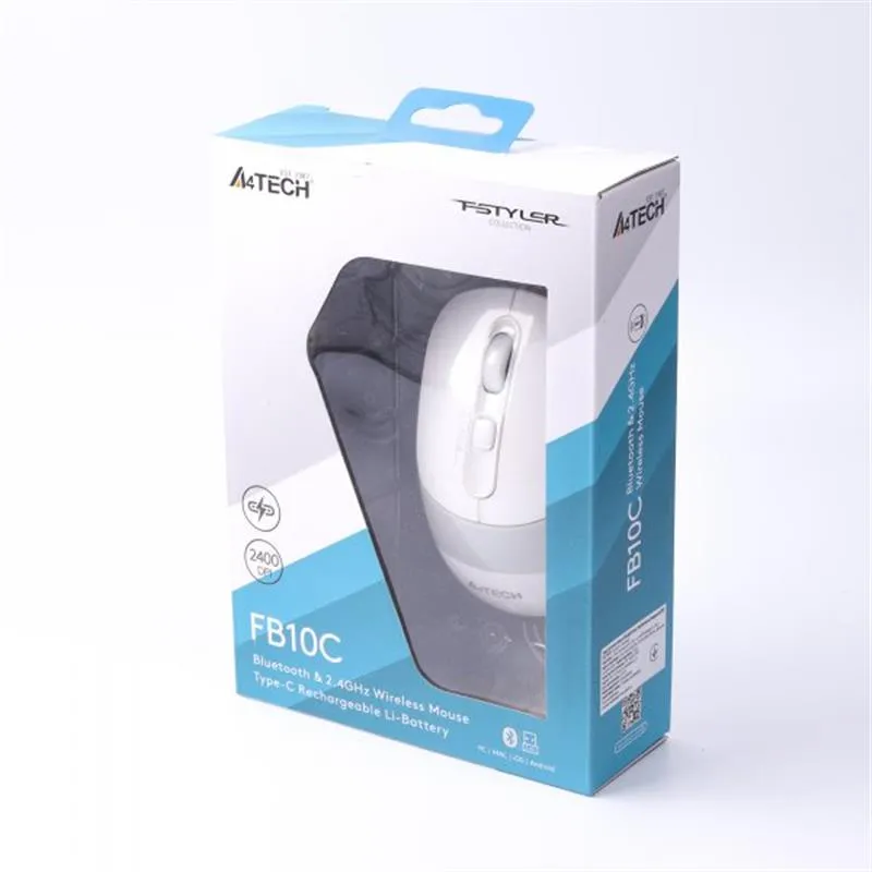 Миша бездротова A4Tech FB10C Grayish White - мініатюра 5