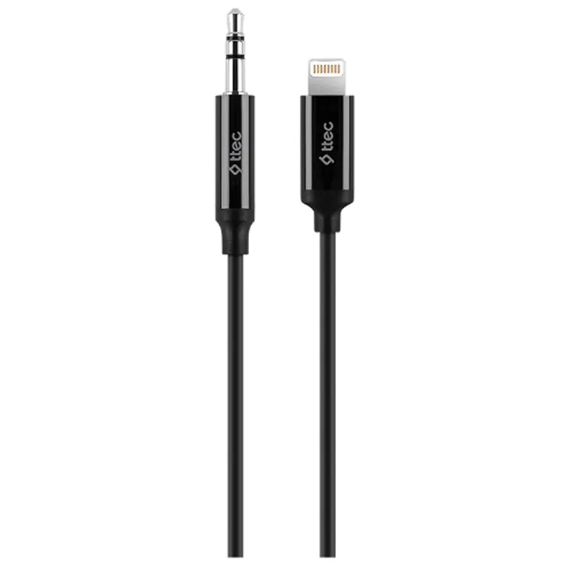 Кабель Ttec 3.5 мм - Lightning (M/M), 1 м, Black (2DK42S) - зображення 1