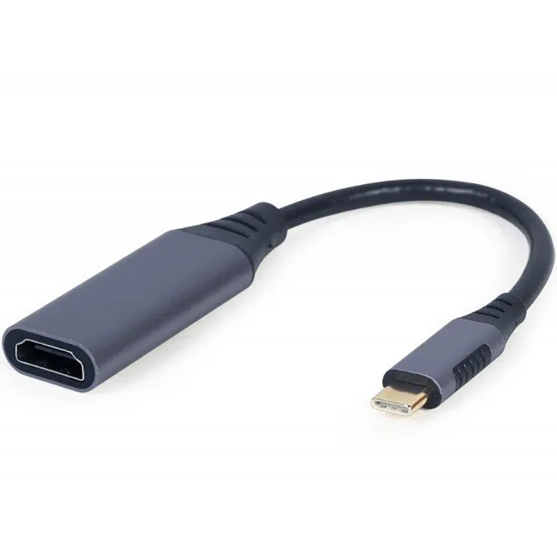 Адаптер Cablexpert HDMI - USB Type-C (F/M), 0.15 м, Black (A-USB3C-HDMI-01) - зображення 1