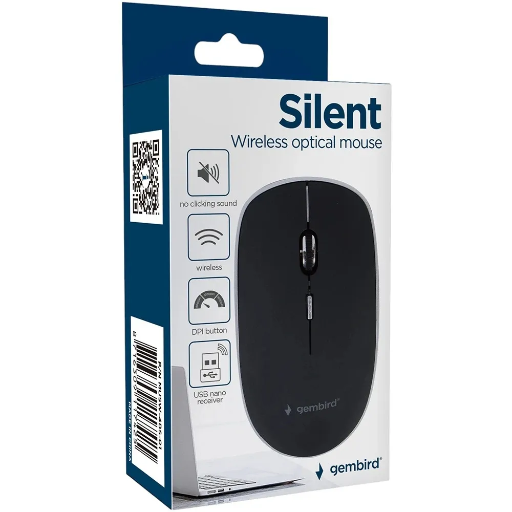 Миша бездротова Gembird MUSW-4BS-01 Black - мініатюра 4