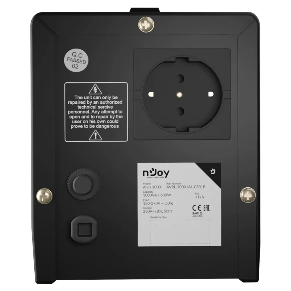 Стабілізатор Njoy Alvis 1000 (AVRL-10001AL-CS01B) AVR, 1 розетка - мініатюра 6