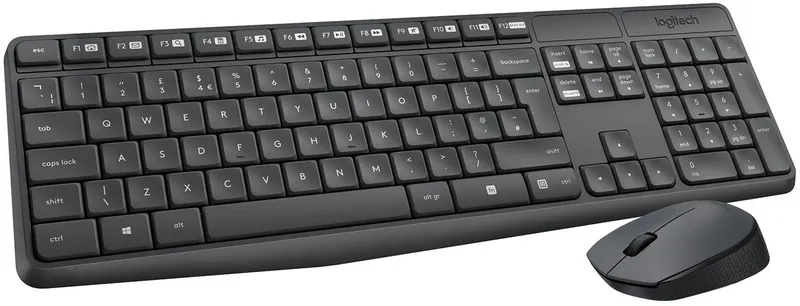 Комплект (клавіатура, миша) бездротовий Logitech MK235 ENG/UKR Grey (920-007931) - мініатюра 2