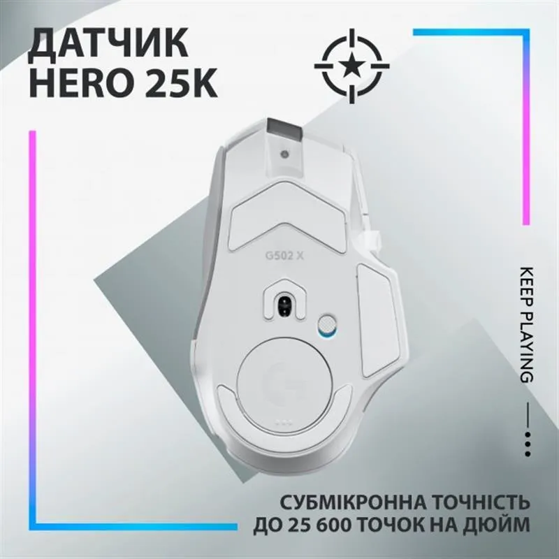 Миша бездротова Logitech G502 X Plus White (910-006171) - мініатюра 9