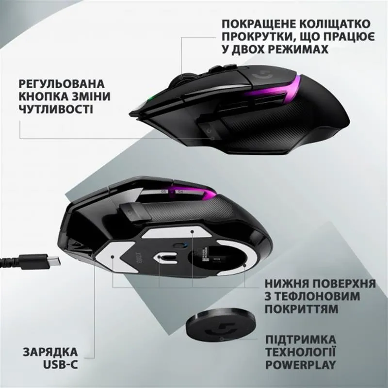 Миша бездротова Logitech G502 X Plus Black (910-006162) - мініатюра 7