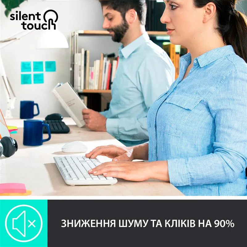 Комплект (клавiатура, миша) бездротовий Logitech MK295 Combo White (920-009824) - мініатюра 6
