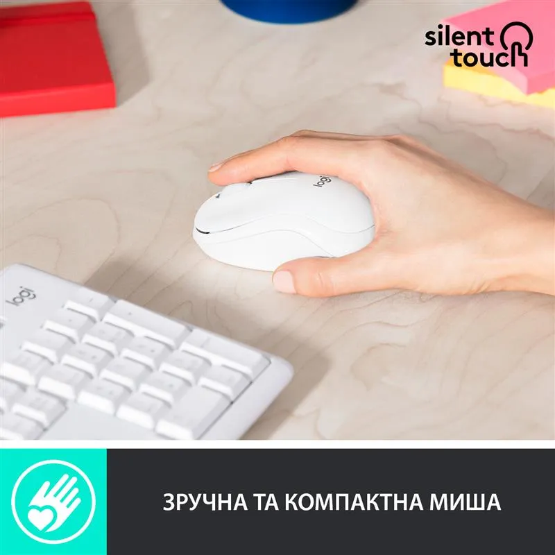 Комплект (клавiатура, миша) бездротовий Logitech MK295 Combo White (920-009824) - мініатюра 8