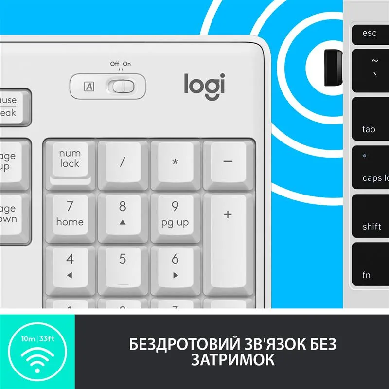 Комплект (клавiатура, миша) бездротовий Logitech MK295 Combo White (920-009824) - мініатюра 9