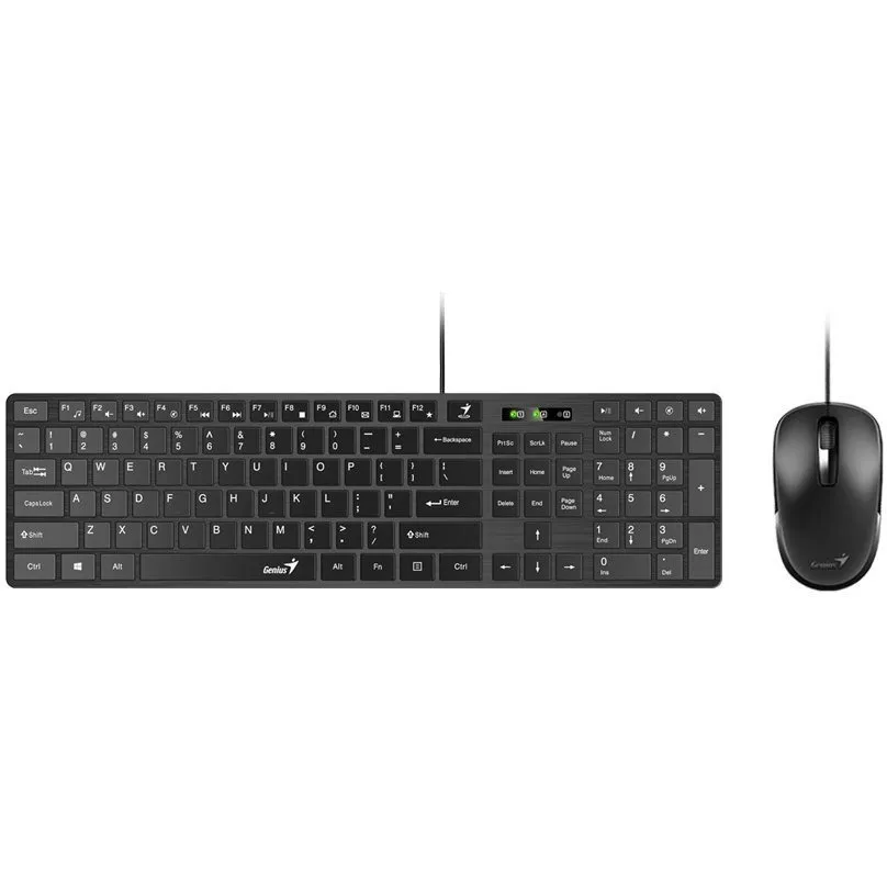 Комплект (клавіатура, миша) Genius C-126 SlimStar Black Ukr (31330007407) - зображення 1