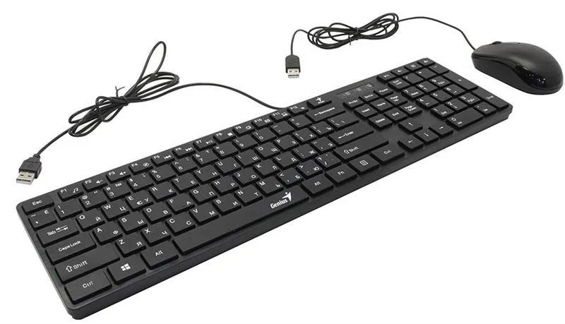 Комплект (клавіатура, миша) Genius C-126 SlimStar Black Ukr (31330007407) - мініатюра 5