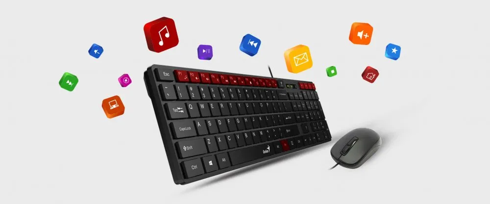 Комплект (клавіатура, миша) Genius C-126 SlimStar Black Ukr (31330007407) - мініатюра 7