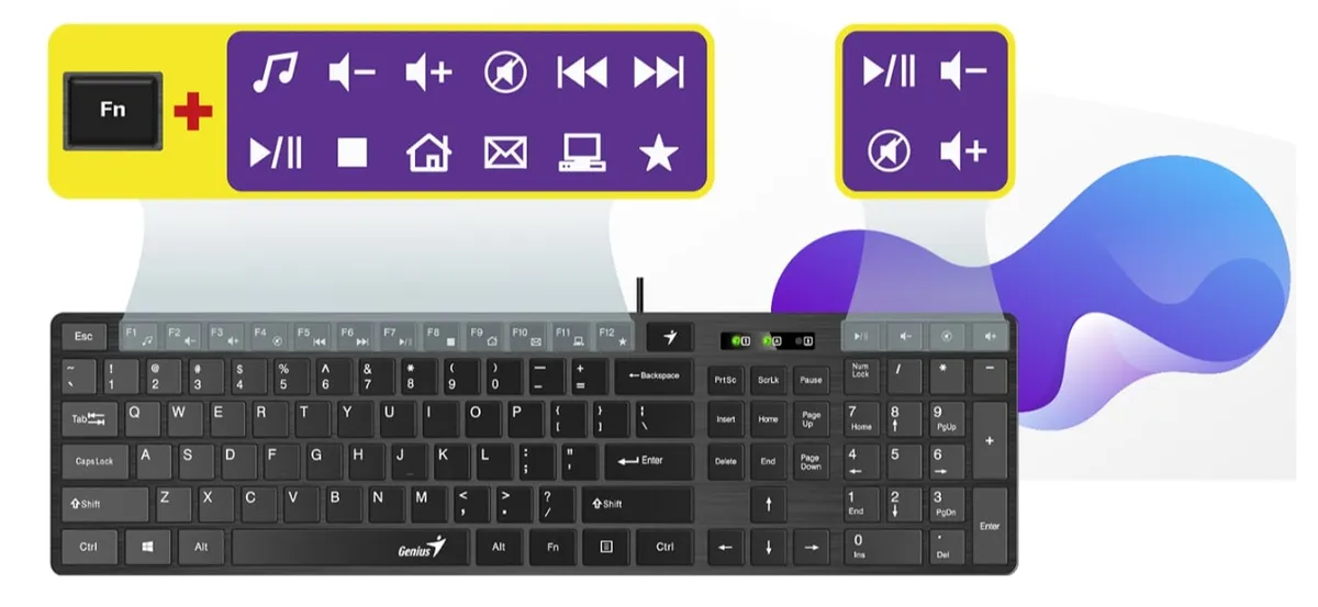 Комплект (клавіатура, миша) Genius C-126 SlimStar Black Ukr (31330007407) - мініатюра 9