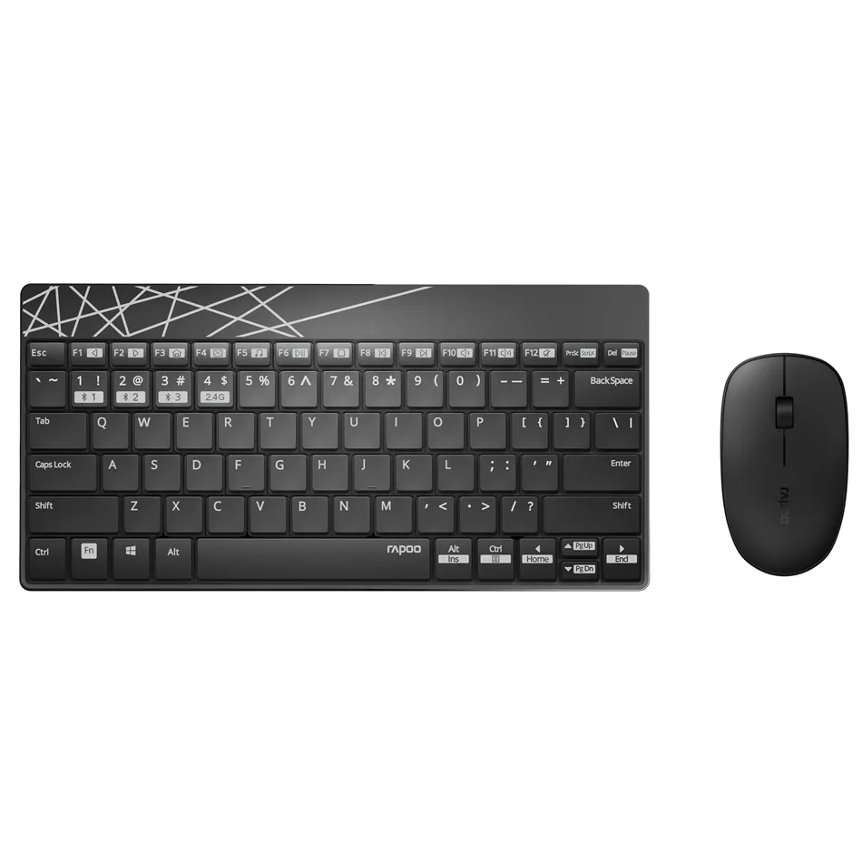 Комплект (клавіатура, миша) бездротовий Rapoo 8000M Wireless Black - зображення 1
