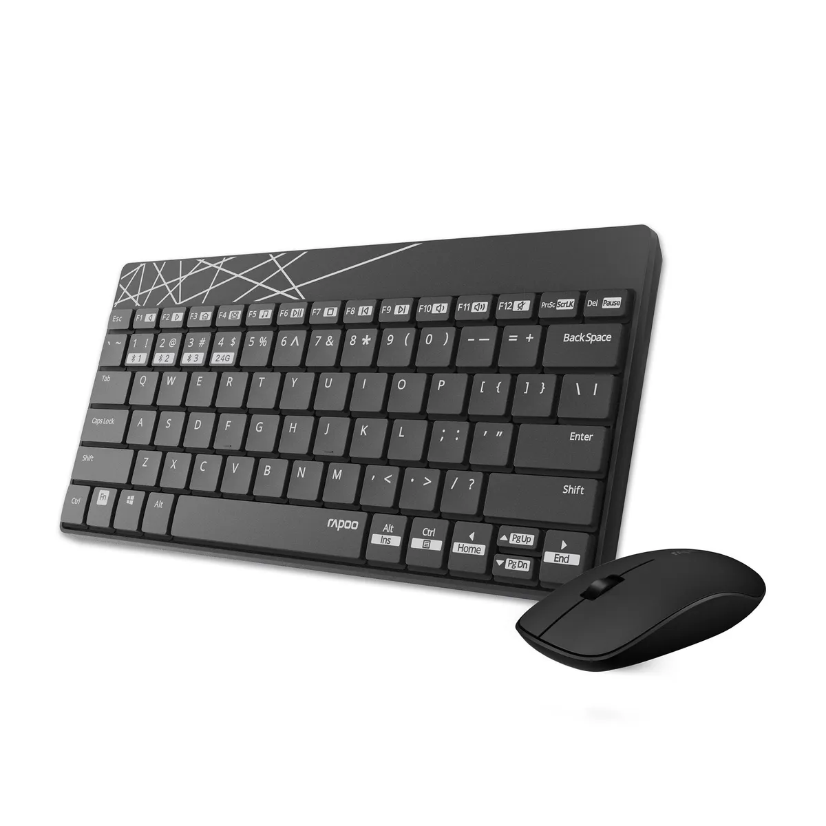 Комплект (клавіатура, миша) бездротовий Rapoo 8000M Wireless Black - мініатюра 3