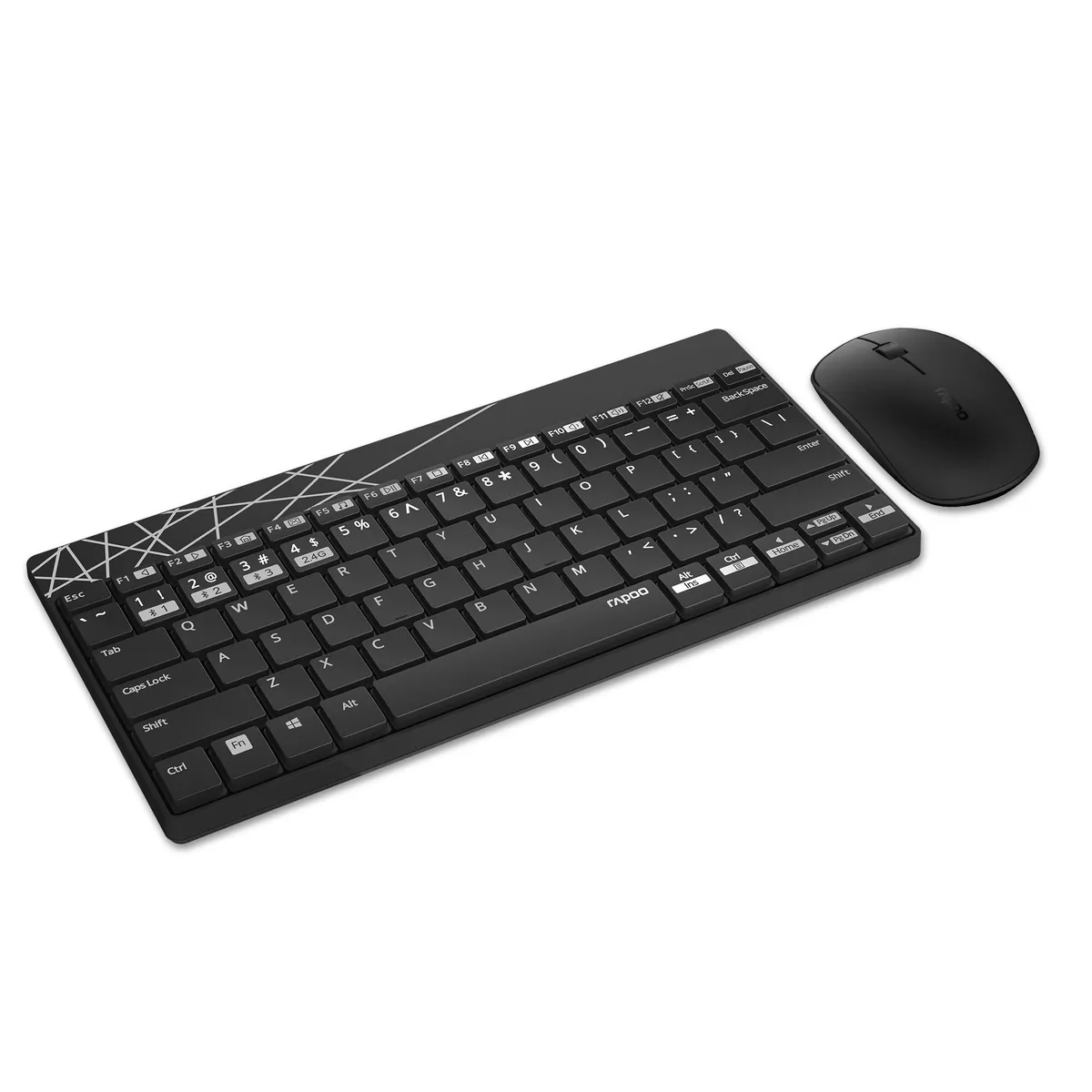 Комплект (клавіатура, миша) бездротовий Rapoo 8000M Wireless Black - мініатюра 4