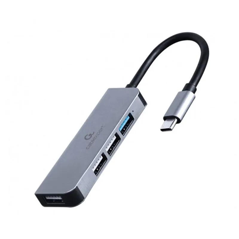 USB-хаб Cablexpert USB Type-C 4-в-1 Grey (UHB-CM-U3P1U2P3-01) - мініатюра 2