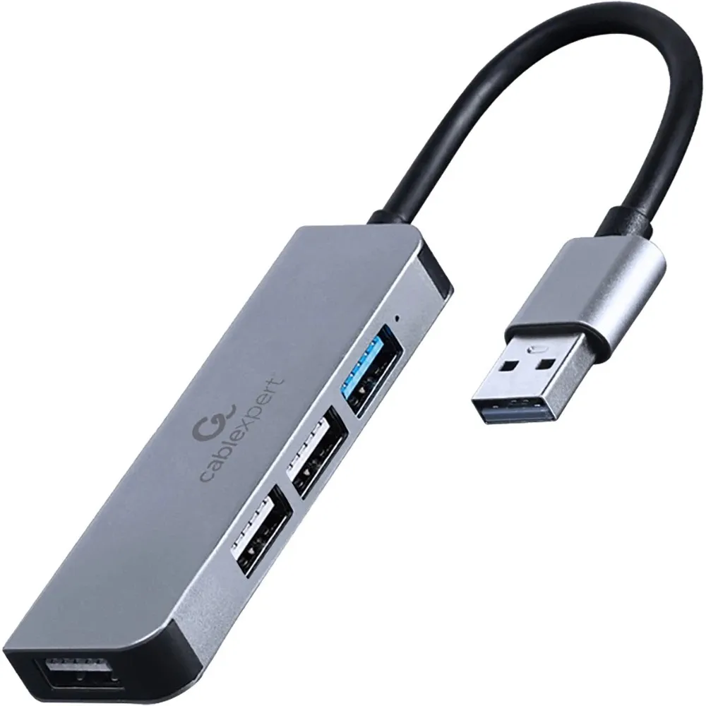 USB-хаб Cablexpert 4 ports Grey (UHB-U3P1U2P3-01) - мініатюра 2