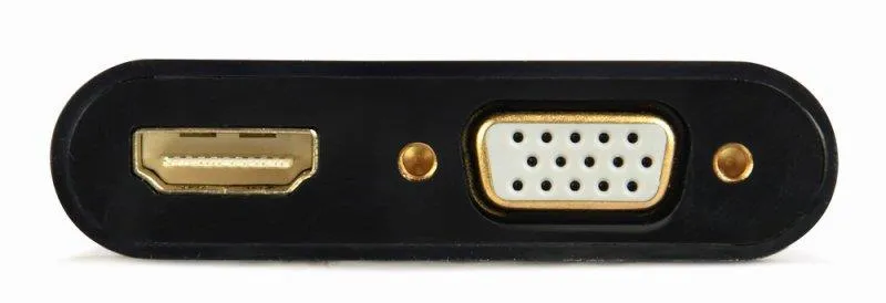 Адаптер Cablexpert VGA - HDMI+VGA (M/F), 0.15 м, Black (A-VGA-HDMI-02) - мініатюра 3