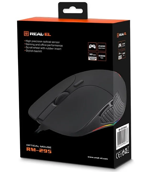 Миша REAL-EL RM-295 Black (EL123200031) - мініатюра 7