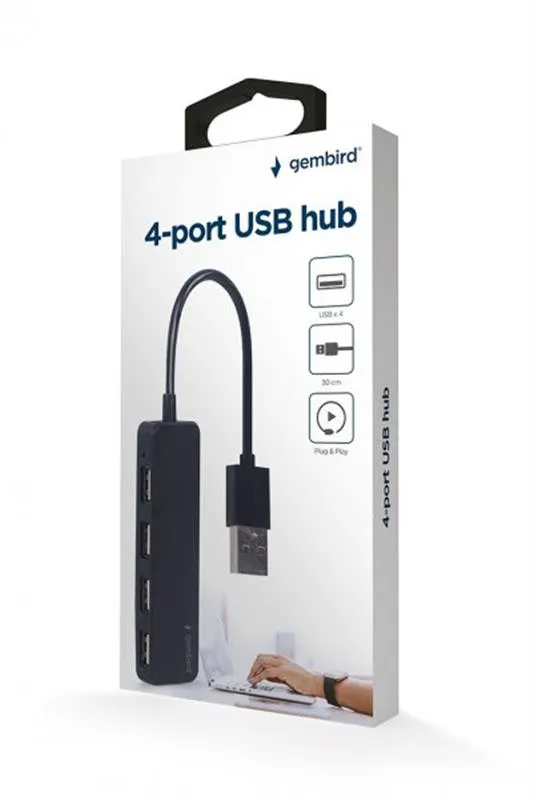 USB-хаб Gembird 4 ports Black (UHB-U2P4-06) - зображення 1