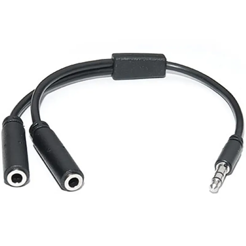 Аудіо-кабель REAL-EL Audio Pro 3.5 мм - 2х3.5 мм (M/F), 0.2 м, чорний (EL123500039) - мініатюра 2