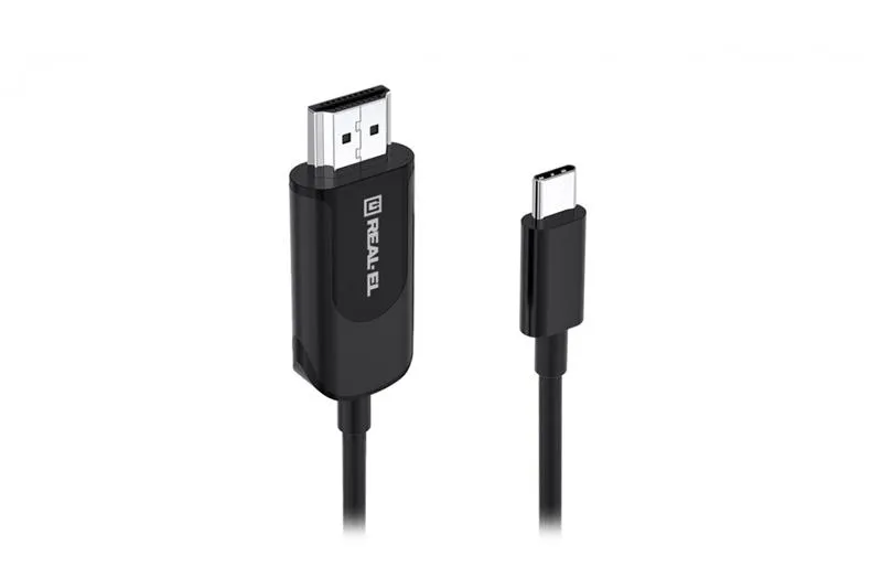 Кабель REAL-EL CHD-180 HDMI - USB Type-C (M/M), 1.8 м, Black (EL123500044) - зображення 1