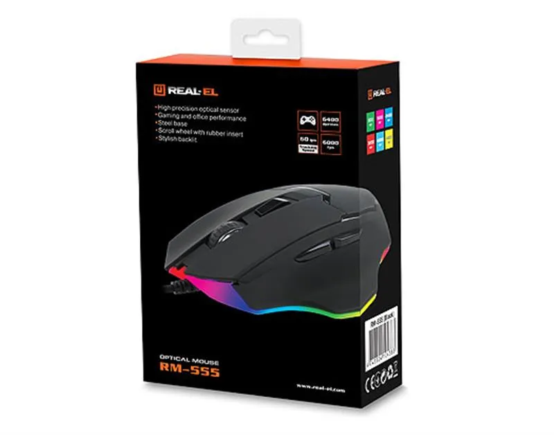 Миша REAL-EL RM-555 Black (EL123200032) - мініатюра 5
