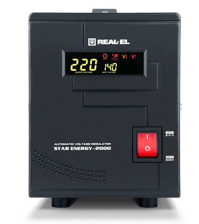 Стабілізатор REAL-EL Stab Energy-2000 Black - зображення 1