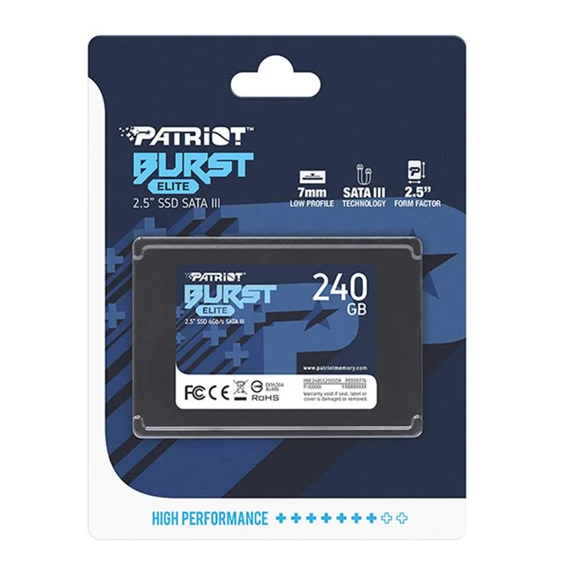 Накопичувач SSD  240GB Patriot Burst Elite 2.5" SATAIII TLC (PBE240GS25SSDR) - мініатюра 4