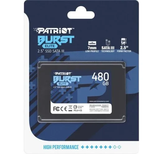 Накопичувач SSD  480GB Patriot Burst Elite 2.5" SATAIII TLC (PBE480GS25SSDR) - мініатюра 4
